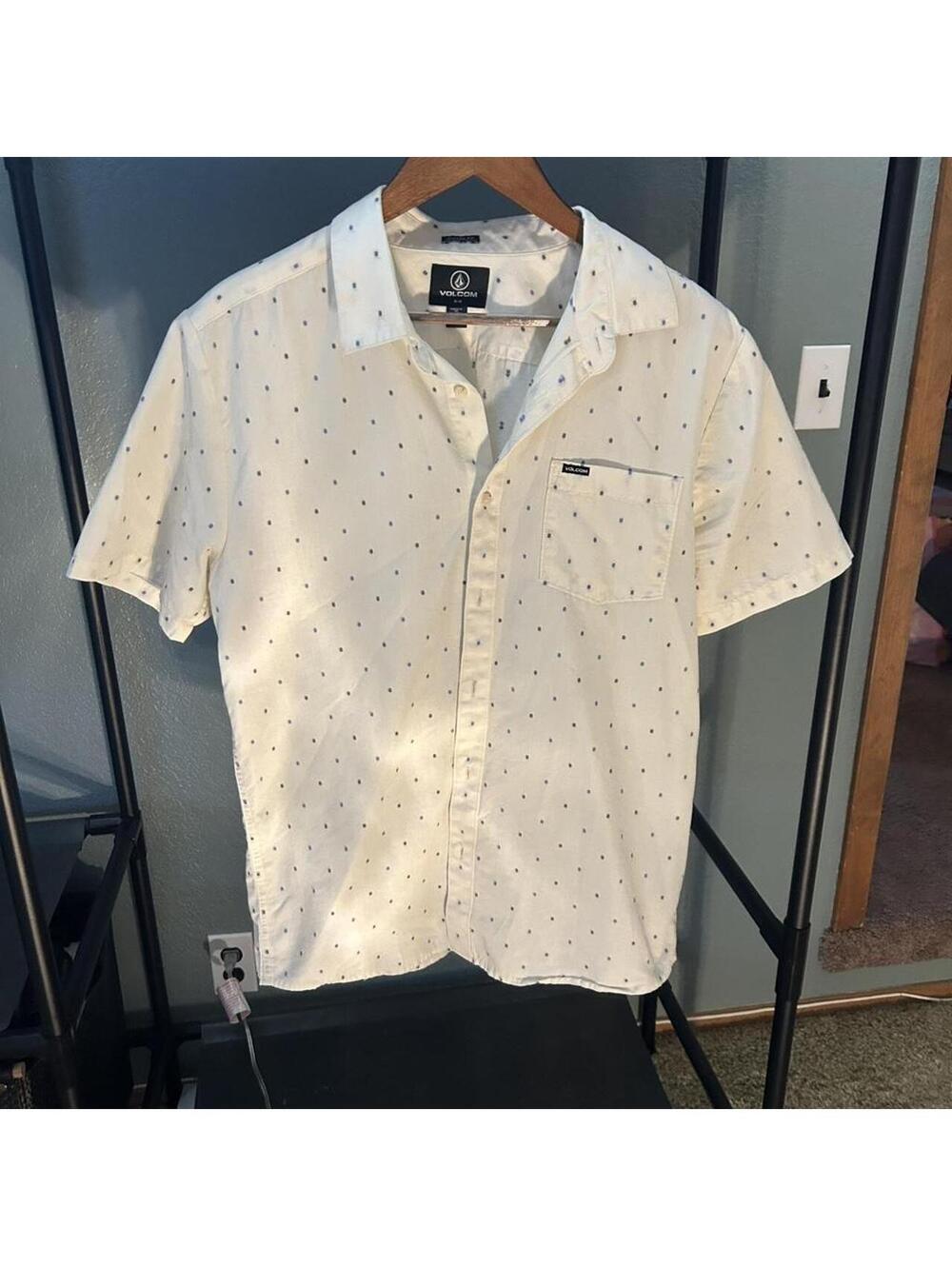 Volcom Men's White and Cream Shirt